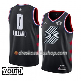 Dječji NBA Dres Portland Trail Blazers Damian Lillard 0 2019 All-Star Jordan Brand Crna Swingman